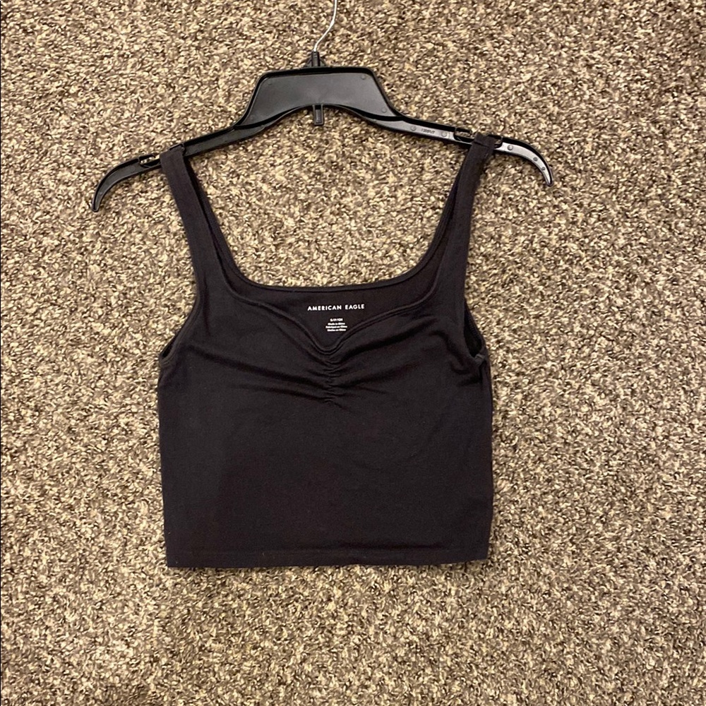 American Eagle Outfitters Soft Black Crop Tank